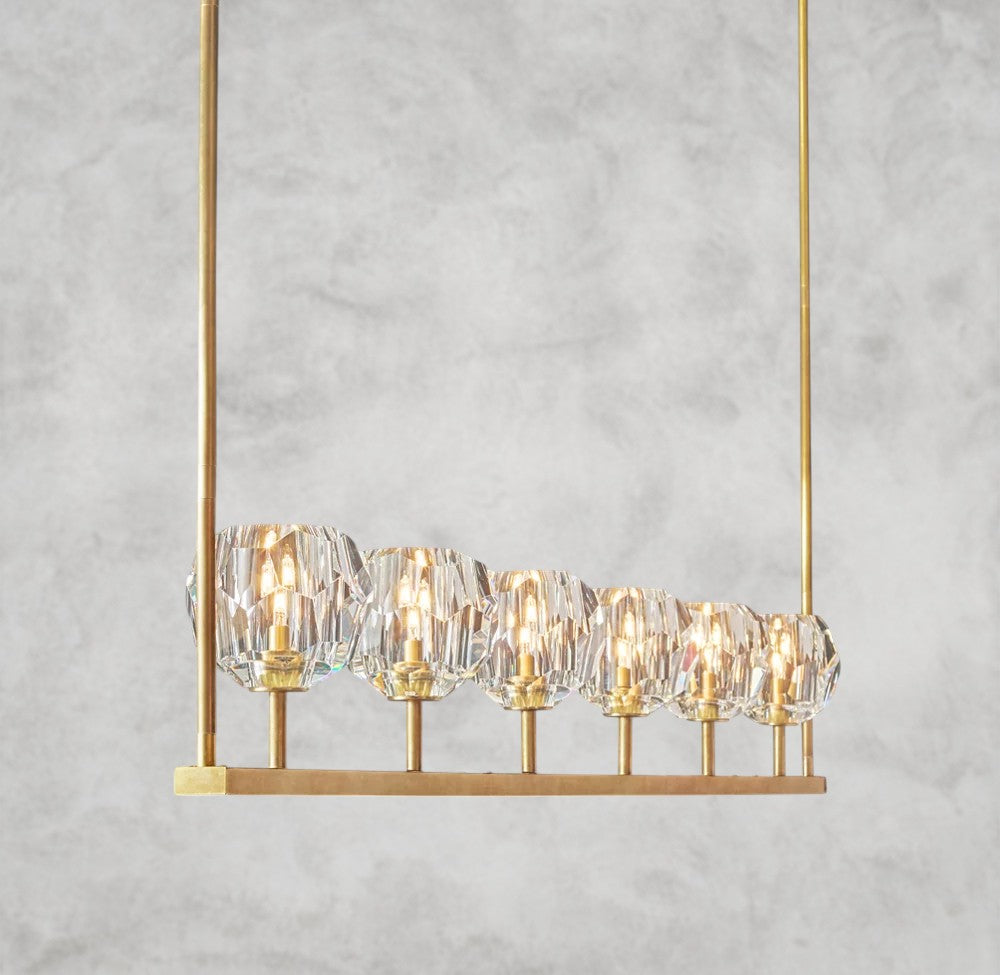 Boule De Cristal Clear Glass Linear Chandelier 48", 60"